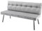 Riess Ambiente Moderne Sitzbank Big George 160cm grau Samt Strukturstoff Schwarze Metallbeine mit Lehne Esszimmer, gepolsterte Bank für Dein Esszimmer