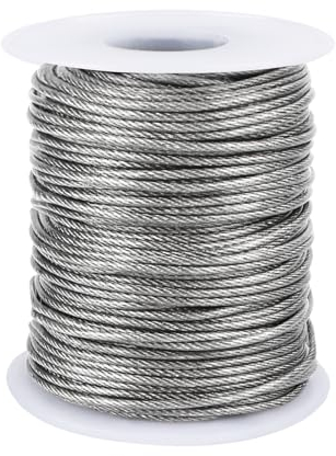30mx1.5mm Edelstahldrahtseil, Gardinenseil Gardinen Seilsystem, Inox rostfrei Drahtseil Stahlseil Geländerseil, zum Aufhängen von Bilderrahmen, Fotos