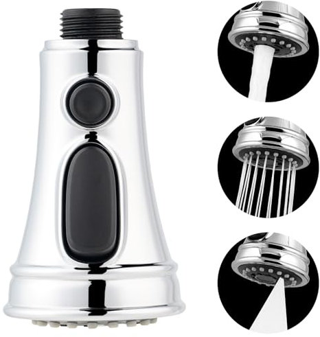 Hibbent 3 - Mode Pull Down Spray Head for Faucet, Kitchen Tap Replacement, Sink Spray Nozzle, Chrome