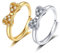 AILYFIRMO Ring mit Schleife und Zirkonia, glänzender Diamantring mit Schleife aus 14 Karat Gold/S925 Silber, Verlobungsring mit Schleife und Zirkonia zum Jahrestag (Silver+Gold)
