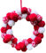 Skyrabbiter Handgemachter roter Kugelkranz, Durchmesser 30cm im Scandi-Stil, Handmade, Fairtrade, Türkranz, Weihnachtsdeko, Frühlingsblumenkranz, Dekokranz zum Aufhängen (A)