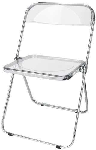 WODFARR Transparenter Stuhl, faltbar, modern, Stuhl für Veranstaltungen, bequeme Sitzfläche, PET, transparent