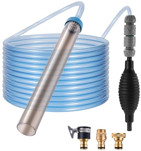 DXOVEEN Fish Tank Vacuum Gravel Cleaner Gravel Vacuum for Aquarium，Siphon Aquarium Water Changer for Fish Tank with Four Faucet Adapter and Long Hose(30 Feet)