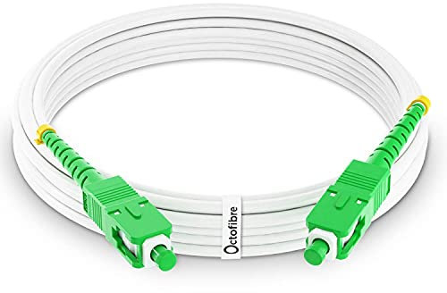 Octofibre - Câble Fibre Optique Orange SFR Bouygues - 5m - Renforcé Avec Blindage Kevlar - Rallonge/Jarretière Fibre Optique - SC APC vers SC APC - Garantie 10 Ans
