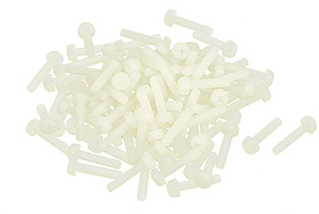 sourcing map 100Stk M3 x 15mm Kreuzschlitz Runde Kopf Maschine Nylon Schrauben Bolzen DE de