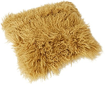 Reissner Lammfelle Tibet Lammfell Kissenbezug langflorig 40x40cm JAY18 Farbe Ocker/Gold