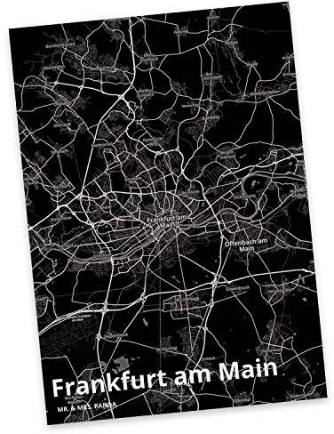 Mr. & Mrs. Panda Postkarte Frankfurt am Main - Geschenk, Ansichtskarten, Stadt Dorf Karte Landkarte Map Stadtplan, Dorf, Ort, Geschenkkarte,