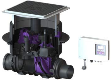 KESSEL 24125S - Rückstaupumpanlage Pumpfix F Komfort DN 125 für Bodenplatte - Schwarze Abdeckung