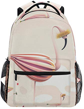 Flamingos und Regenbogen Schulrucksack für Jungen Mädchen Kinder Reisetasche Bookbag