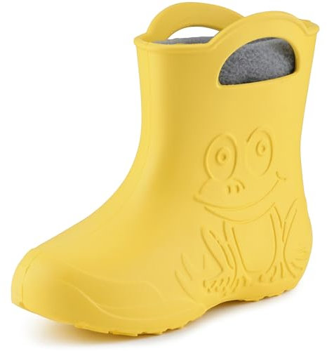 Ladeheid Stivali Bambino e Bambina in Eva LA-CA-03 (Giallo/Grigio, 24/25 EU)