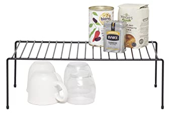 simplywire - Kitchen Cupboard Organiser - Steel Storage Shelf – Black
