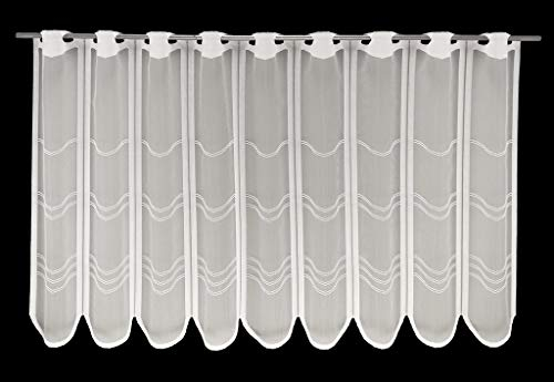 VHG Scheibengardine Doppelwelle 60 cm hoch weiß - Wunschbreite frei wählbar durch gekaufte Menge in 15 cm Schritten - Meterware