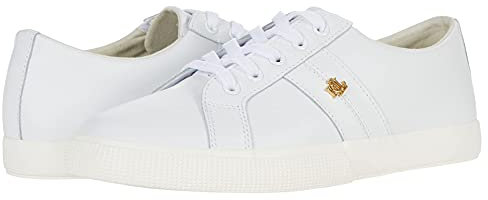 Lauren Ralph Lauren Janson II Action Leather Sneaker, Rl White, 39 EU