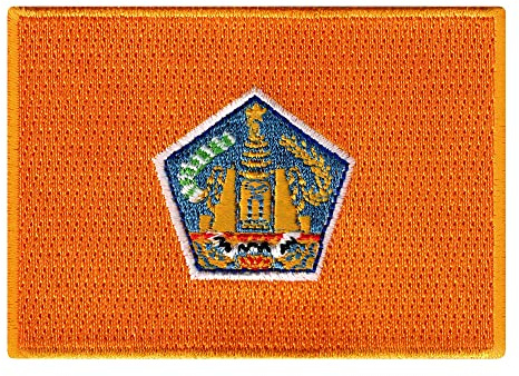 Cypress Collectibles - Bali Flag Patch - Premium Embroidered Appliqué - Asian Country Velcro®-Brand Fasteners Patches - Dimensions: 3.5 x 2.5
