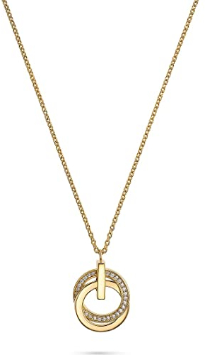 JETTE Damen-Kette 925er Silber 30 Zirkonia One Size, Gelbgold 32018223