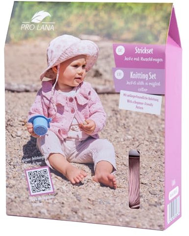 Pro Lana Baby Cotton Box Strickset Mädchen Jacke mit Rüschenkragen Größe 50-86