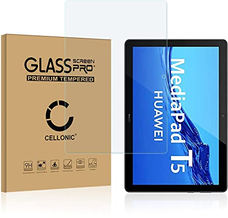 CELLONIC Protection d'écran en Verre Compatible avec Huawei MediaPad T5 2018 (AGS2-W09) (2.5D, résistance 9H, 0,33mm, Full Glue) - protège écran Tablette