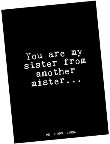 Mr. & Mrs. Panda Postkarte You are my sister... - Geschenk, Frau, Sprüche, Freundin, Einladungskarte, Weisheiten, beste Freundin, Glizer Spruch