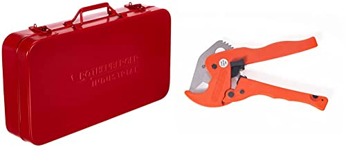 ROTHENBERGER Industrial Muffenschweißgerät als 10 teiliges Set im Transportkoffer - 650 Watt; Arbeitstemperatur: 260°C - 36051 & PREMIUM Kunststoff Plastik Rohr Schere bis 42 mm
