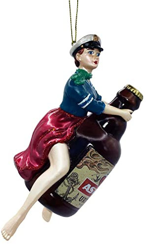 ASTRA Weihnachtsbaumanhänger, Christbaumschmuck Anhänger aus Glas (handbemalt), Frau Knolle Weihnachten auf St. Pauli