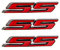 3 Stück 3D Metall SS Aufkleber Autokopf Emblem Abzeichen Chrom Aufkleber für Die meisten Automodelle (rot)