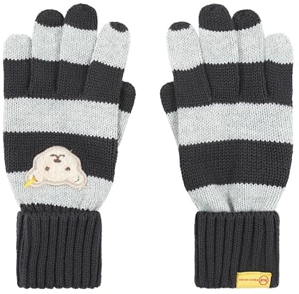 Steiff Jungen Fingerhandschuhe gestreift Handschuhe, Obsidian, 20