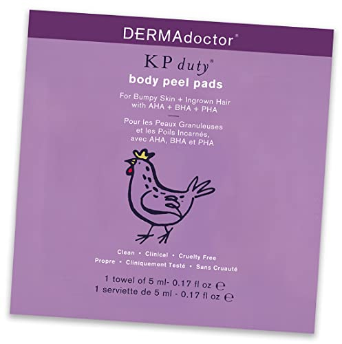 DERMAdoctor KP Duty Körperpeeling-Pads für unebene Haut + eingewachsene Haare mit AHA + BHA + PHA, 10 Stück