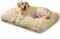 KSIIA Panier pour Chien Grande Taille, XL, 105x70cm, Coussin Chien Lavable, Tissu Peluche Doux, Base Antidérapante, Tapis Matelas Lit Anti-Stress, Beige