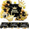 Mesiria Geburtstagsdeko Baby Kinder Erwachsene, Schwarz Gold Luftballons Geburtstag Dekoration, Schwarz Gold Party Deko,Konfetti Luftballon Birthday Decorations,Ideal für alle Geburtstage