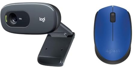 Logitech C270 HD Webcam, HD 720p/30fps, Widescreen HD Video Calling & M171 Wireless Mouse for PC, Mac, Laptop, 2.4 GHz with USB Mini Receiver