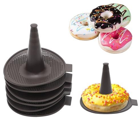 Tutamaz Silikon Donut-Form zum Backen, Silicone Baking Molds, Donut-Pfannen-Set, Conical Shape Silicone Molds for Baking, 6-teiliges Gebäckset für perfekte Donuts und Bagels