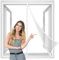 Zanzariera Finestra 260x135 cm, Zanzariere su Misura su Misura Facile Montaggio Rete Anti Insetti per Balconi, Finestrefinestre Casa Ufficio Bianco, Rinforzata