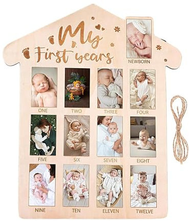 Stronrive Baby Bilderrahmen Mein Erstes Jahr 12 Monate Fotorahmen Fotoanzeige Aus Für Mein Erstes Jahr Personalisierter Fotorahmen Für Jungens Mädchen Baby Andenken Bilderrahmen Für 1. Geburtstag