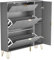 UEV Zapatero Ahorrador de Espacio con 3 Puertas Abatibles, Entrada de Zapatero, Zapatero para 16 Pares en Robusta Madera de Construcción, 105 x 24 x 120 cm, Gris