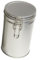 Kitchen Storage Canister Small 600ml - Airtight Clip Lid Tin - Tea Bags/Loose Tea/Coffee/Sugar/Food - Compact Slim Metal Caddy - 1 Pint Storage Container - Brushed Silver