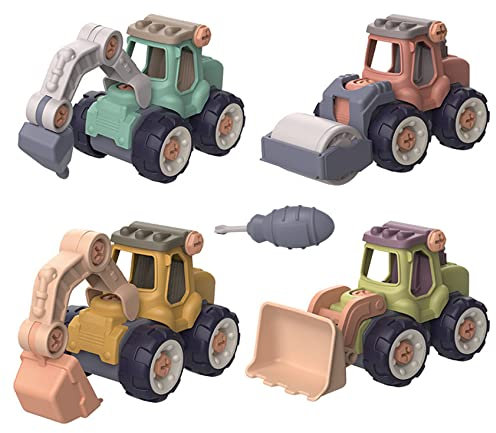 4 piezas Tomar juguetes separados para niños camión para niños Construcción de bricolaje Juguete de arena 4 tipos de arena Vehículo de arena Construcción educativa de juguetes Juguete para un regalo