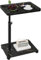 XNSDXV C Shaped Side Table Adjustable Height, 360°Swivel Bedside Table With Wheels, End Table for Small Spaces, Sofa Side Table For Living room, Bedroom, Bed,Couch (Black Marble Color)