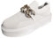 Générique Stivali Da Donna Tacco Con Cerniera Scarpe Casual Piattaforma Decorativa Catena In Metallo A Maglia Tinta Unita Da Donna Scarpa Tacco Sexy Nero Ago, bianco, 42 EU