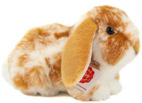Teddy Hermann 93730 Light Brown and White Lop-Eared Rabbit 23 cm Soft Toy | Lifelike design, carefully crafted details, from 18 months, washable, filling made with recycled polyester