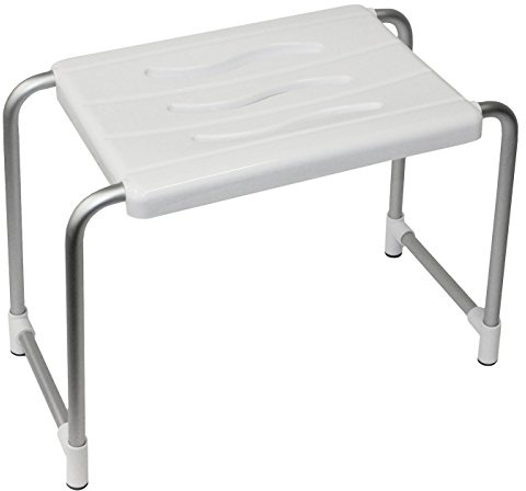 MSV Aluminium/Plastic Bathtub Stool, White