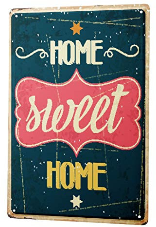 Cartel Letrero de Chapa Retro Sweet Home