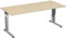 Gera Möbel C Fuß Flex Schreibtisch, Holzdekor, ahorn/Silber, 180 x 80 x 72 cm