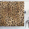 ABAKUHAUS Leopard-Druck Duschvorhang, Wildtierhaut, Stoffliches Gewebe Badezimmerdekorationsset mit Haken, 175 x 200 cm, Schwarz Braun