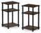 Furinno Beistelltisch mit 3 Ebenen, holz, Columbia Walnut/Schwarz, 34.04 x 29.21 x 57.91 cm