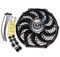 Maso - Ventola di raffreddamento universale per il radiatore dell’auto, 30 cm, 12V 80W, intercooler elettrico + kit di montaggio (nero)