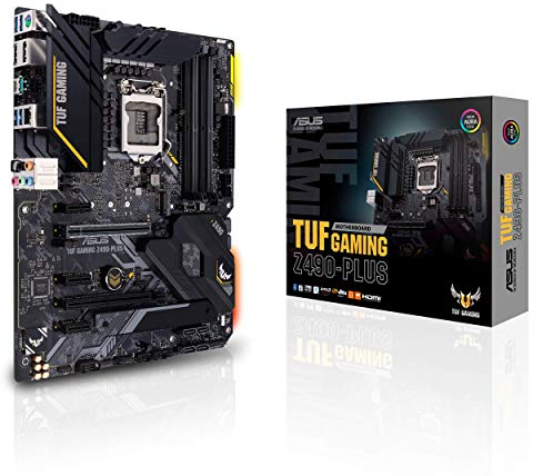ASUS TUF GAMING Z490-PLUS - Placa Base Gaming ATX Intel de 10a gen LGA 1200 con VRM de 12+2 fases Dr MOS, HDMI & DP, USB 3.2 Gen2, dual M.2 y cabezales RGB (Standard y direccionable) Aura Sync