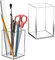 2 Pieces Pencil Pen Holder, Makeup Brush Holder, acrylic holder, Square Pen Pot, Makeup Brush Organizer, Clear Acrylic Square Pen Holder for Lip Liners, Eye Liners, Makeup Pads (Transparent)