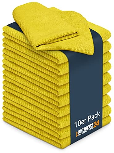 wolk Mikrofaser-Universaltücher | Multipack, 10 Stück | Material: Polyester/Polyamid | Grammatur: 200g/m² | Größe: 40 x 40 cm | Frottee-Tuch | Für alle Oberflächen | Farbe: gelb