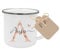 Manufaktur Liebevoll | Tasse Name Personalisiert Tasse mit Anfangsbuchstaben Personalisierte Tasse Name Emaille Geschenk Frau in Rosa
