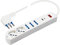 Poly Pool PP2535 presa quintupla: 5 prese 10/16A + 2USB (A+C) spina 10A bianca